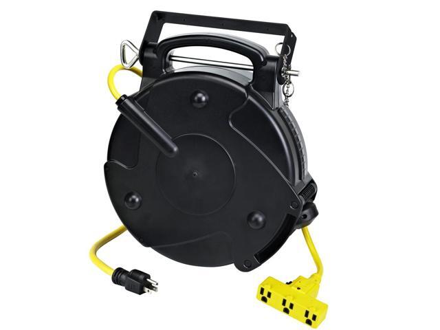 Industrial Retractable 40 Ft 12 3 Extension Cord Reel Tri Tap And