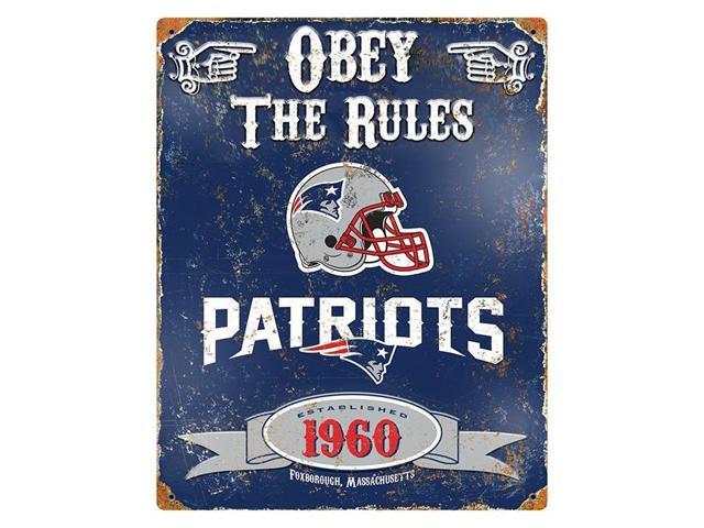 Party Animal Patriots Vintage Metal Sign - 1 Each - Obey The Rules Print/Message - 11.5" Width x 14.5" Height - Rectangular Shape - Heavy Duty, Embossed Lettering, Rivet - Steel