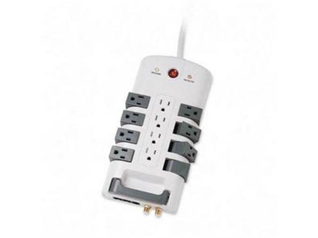 Compucessory 8-Rotating Outlets Surge Protector - 12 Receptacle(s) - 4320 J - Fax/Modem/Phone, Network  CCS25662