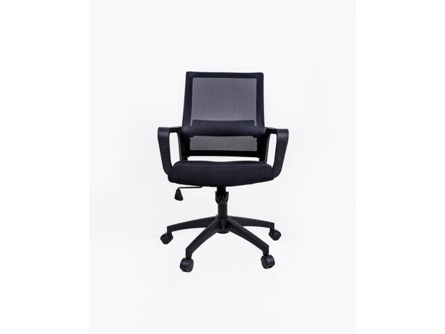 Ergonomic Mesh Mid Back Office Chair with Lumbar Support - Black – US Office  Elements