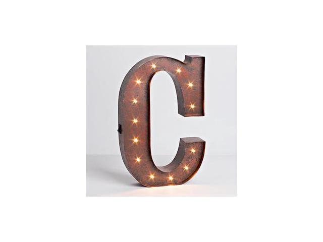 12 Rustic Brown Metal Battery Operated Led Lighted Letter C Gerson Wall Decor 92671 Newegg Com
