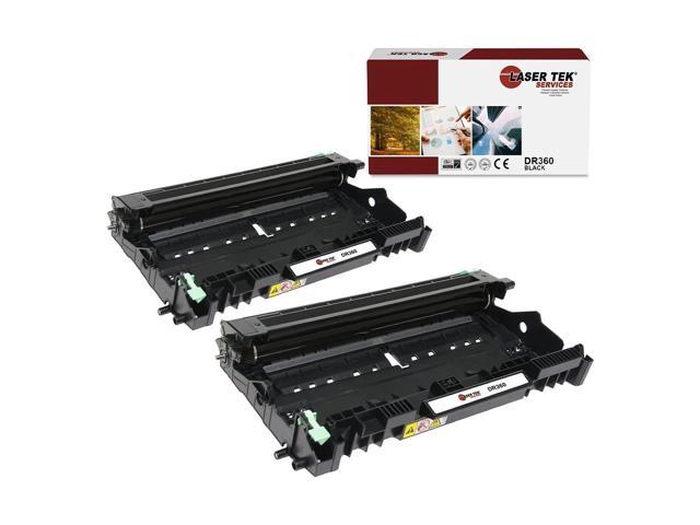 Laser Tek Services Compatible Drum Unit Replacement for Brother DR-360 DR360 Works with Brother HL2130 2140 2150N, MFC7320 7340, DCP7030, DCP7040 Printers (Black, 2 Pack) - 20,000 Pages