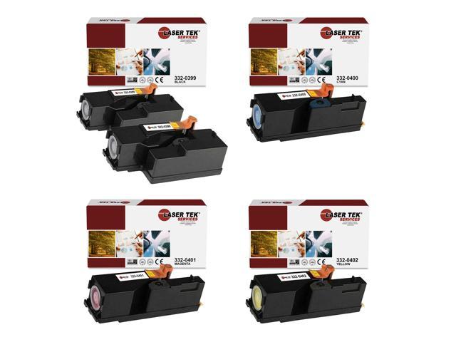 Laser Tek Services Compatible Toner Cartridge Replacement for Dell C1660 332-0339 332-0400 332-0401 332-0402 Works with Dell C1660w C1660 C1660cnw Printers (Black, Cyan, Magenta, Yellow, 5 Pack)