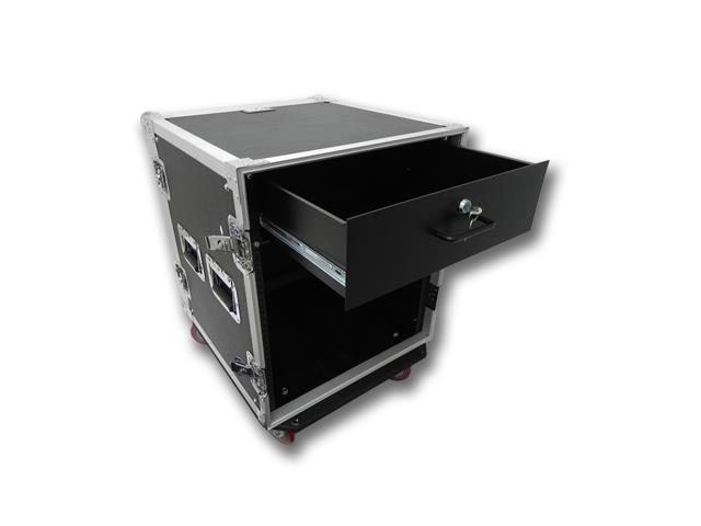 Seismic Audio 12 Space Rack Flight Case With 3 Space Rack Drawer
