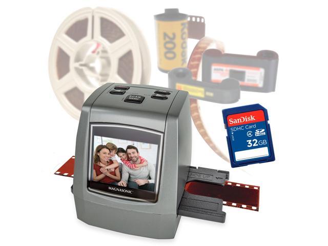 Magnasonic All-In-One Film & Slide Scanner, High Resolution 22MP, Converts  35mm/110/126/ Super 8/8mm Film & 135/110/126 Slides into Digital JPEG, 2.4  LCD Screen with Bonus 32GB SD Card (FS52) 