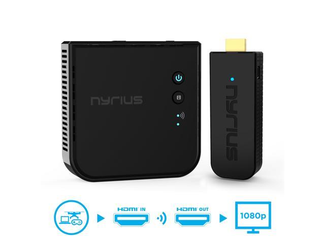 Nyrius ARIES Pro Wireless HDMI Transmitter and Receiver To Stream HD 1080p 3D Video From Laptop, PC, Cable, Netflix, YouTube, PS4, Drones, Pro Camera, To HDTV/Projector/Monitor (NPCS600)