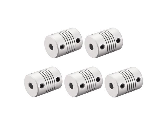 uxcell 5mm to 9mm Aluminum Alloy Shaft Coupling Flexible Coupler Motor Connector Joint L25xD19 Silver,2pcs 