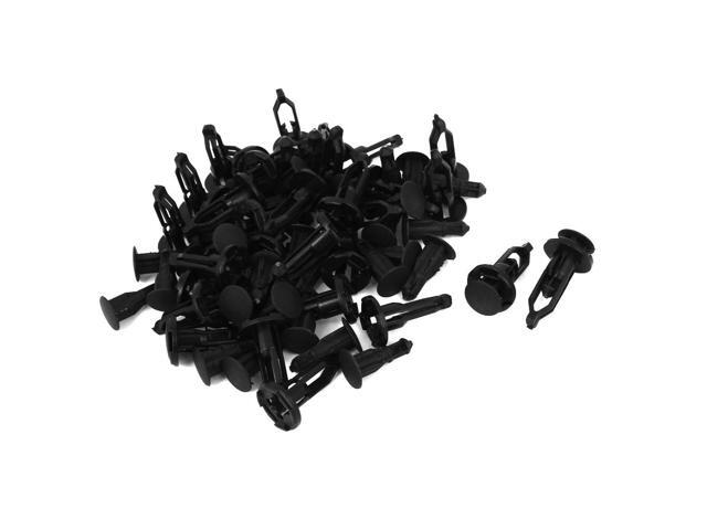 50 x 8mm Hole Plastic Rivets Fastener Push Clips Black fit Car Auto Fender