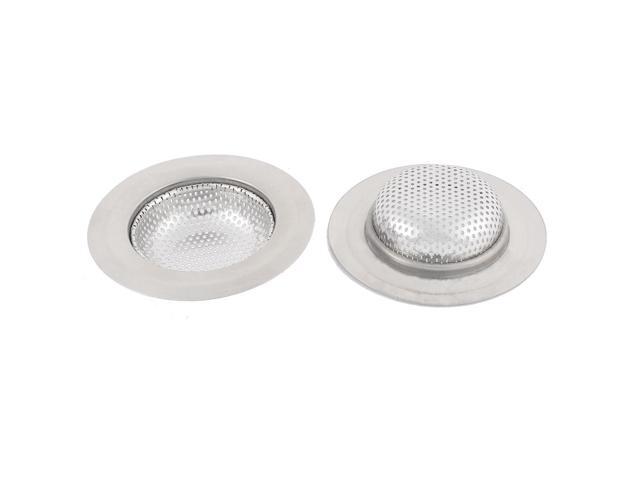 Sink Drain Strainer Screen Stopper Metal Filter Basket 11cm Dia Silver Tone 2pcs Newegg Com