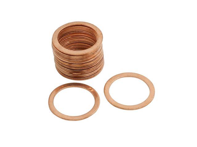 20 Pcs 22mm Inner Dia 28 mm OD Copper Flat Washer Seal Ring Industrial Fasteners