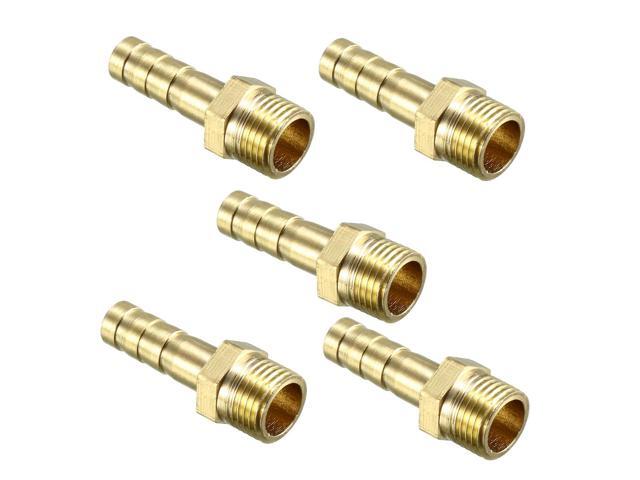5PCS Brass 10mm Air Gas Pipe Hose Barb 1//8/"PT Male Thread Connector Fittings