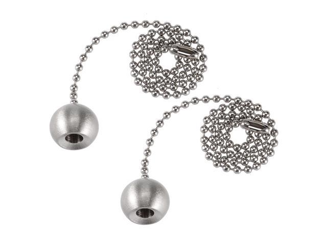 12 Inch Brushed Nickel Pull Chain Decorative Ball Pendant For