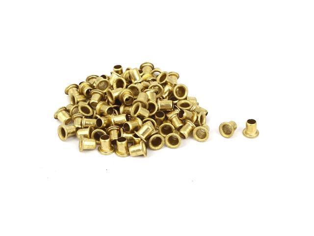 uxcell Hollow Rivet,5mm x 6mm Through Hole Copper Hollow Rivets Grommets Double-Sided Circuit Board PCB 100Pcs 
