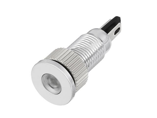 J22-170A DC12V 22mm Thread Dia Flat Head White Signal Indicator Lamp Pilot Light