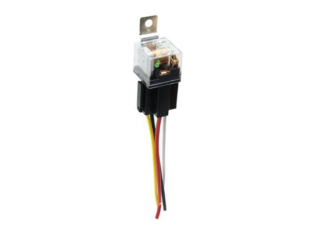 DC 12V 40A SPST Universal Car Relay 4 Pin 4 Wires w// Harness Socket