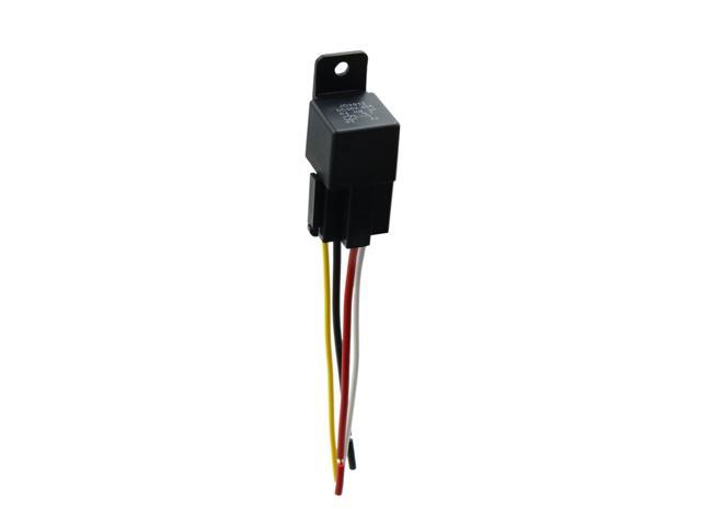 5pcs DC 36V 40A SPST Relay 4 Pin 4 Wires w// Harness Socket for Automobile