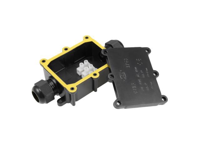 Black GWHOLE 4Pcs Waterproof IP66 Outdoor 3 Way Electric Junction Project Box 