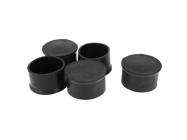 Black Rubber Chair Table Feet Pipe Tubing End Blanking Cover Caps 50mm 