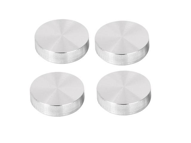 4 Pieces 50mm Aluminum Disc Glass Table Top Adapter Attach Square Decoration 