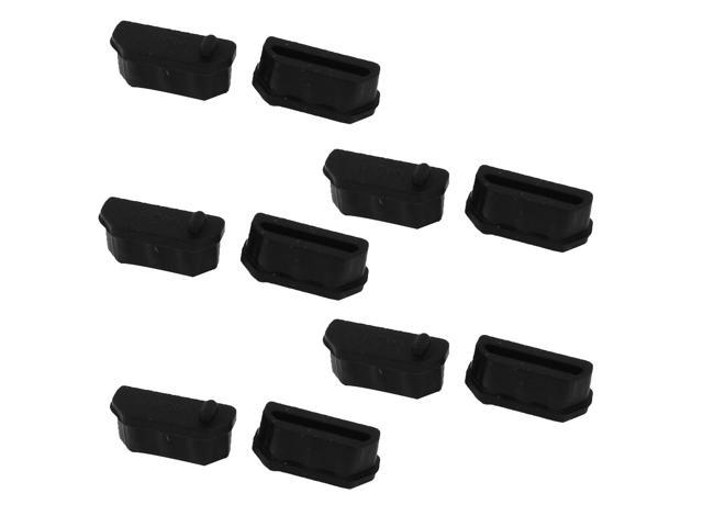 Futheda 16PCS Universal Silicone HDMI Female Port Interface Plug Anti Dust Cover Cap Protector Compatible with Laptop Computer Tablet Desktop TV Black
