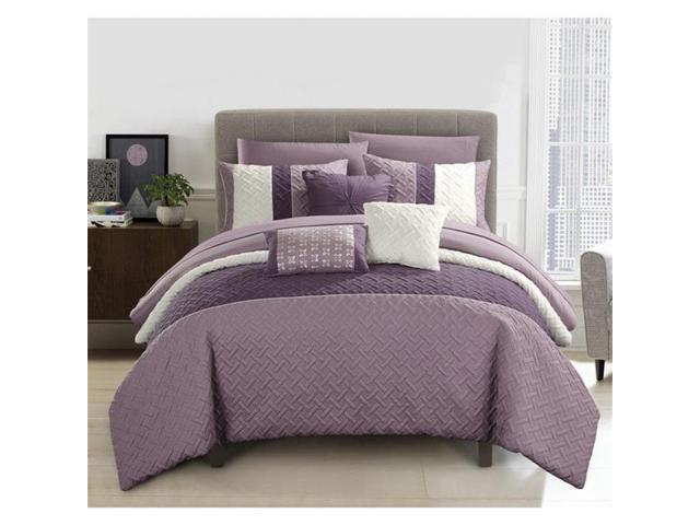 Chic Home Cs8135 Us 10 Piece Lior Quilted Embroidered Design Bedding Comforter Set Plum Newegg Com,Simple Blouse Back Neck Designs Catalogue Image