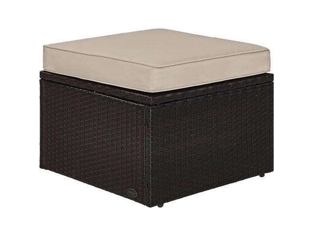Crosley Ko70091br Sa Palm Harbor Outdoor Wicker Ottoman With Sand Palm Harbor Outdoor Wicker Ottoman