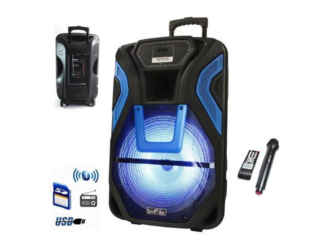 beFree Sound BFS-5700 15" Rechargeable Bluetooth Portable Party PA Speaker System With SD/FM/USB Inputs