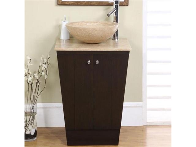 Silkroad Exclusive Modern Travertine Bathroom Vanity Single Sink 22 In Wide Newegg Com