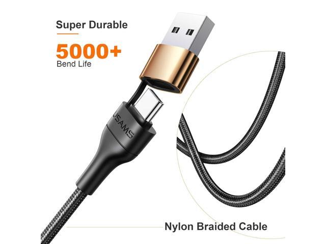 USB C Multi Fast Charging Cable MJEMS PD 60W Nylon Braided Cord 4