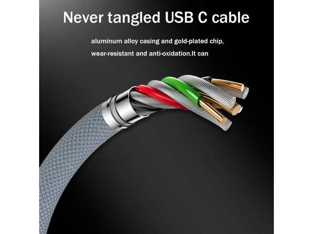 YUANBAI 5A USB C Cable-65W 2-Pack 6.6ft+3.3ft USB A to USB-C Braided Cord Fast Type C Charger Compatible with Samsung Galaxy S10 S8 Huawei P20 P30 Mate 20 Lite Pro LG and More S8 S9 S9 