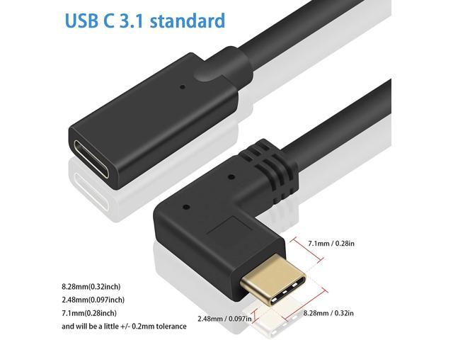 Type C Male to Female Extension Cable for Laptop & Tablet & Mobile Phone Avyxm 90 Degree USB C Extension Cable 3.3ft Right Angle USB C Extension Adapter Cable Right Angle USB 3.1 10Gbps 