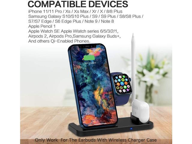 VHEONET 10W Fast Wireless Charger with Desk Organizer Qi Certified Fabric Induction Charger Stand Pen Pencil Holder Compatible iPhone 11/Xs MAX/XR/XS/X/8/8