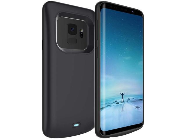 Compatible with Samsung Galaxy A50 Battery Case 7000mAh Rechargeable External Backup Charger Pack Slim Extended Portable Power Bank Extra Shockproof Protective Cover Shell Black