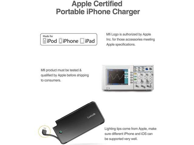 Luxtude PowerEasy Batterie Externe iPhone, Power Bank Ultra Slim 5000mAh,  Batterie Portable Apple Certifiée Lightning Cable intégré, Chargeur  Portable Batterie …