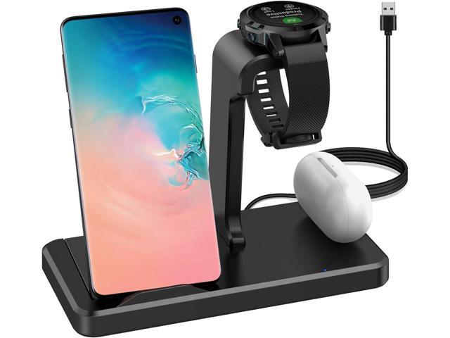 bassin prangende Utilgængelig EloBeth Charger Station Compatible with Garmin Venu Sq/Forerunner 745/Vivoactive  3/3 Music/4/Fenix 5/6/6S/6X Watch Charger Stand 3 in 1 Wireless Charger  Stand Type C Headphone Qi Phones - Newegg.com