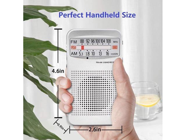 Pocket Small Radio by Flyoukki, Personal Mini AM FM Portable Digital Tuning  Transistor Radios with Best Reception, Earphones, Lanyard and Rechargeable