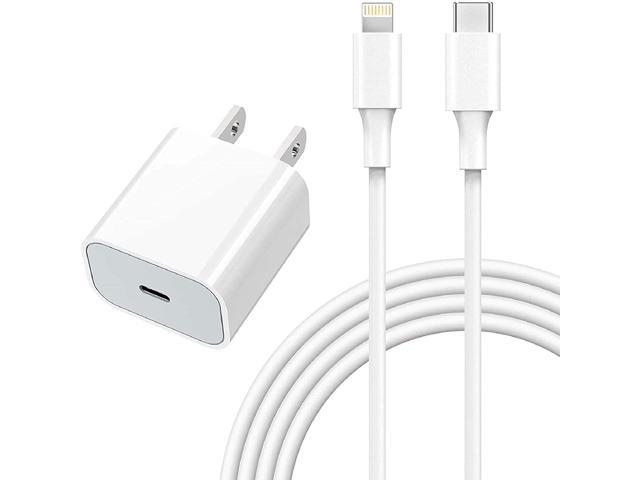 20W Fast USB Type C Wall Charger with 6.6 Feet Cable Cord Compatible with iPhone 13/13 mini/13 Pro/12/12 Max/12 Pro/11/11 Pro Max/XS/XS MAX/XR/X/8/8 Plus/7/7 Plus/6s/6s Plus/5s/SE/5c iPad Pro/Mini/Air 