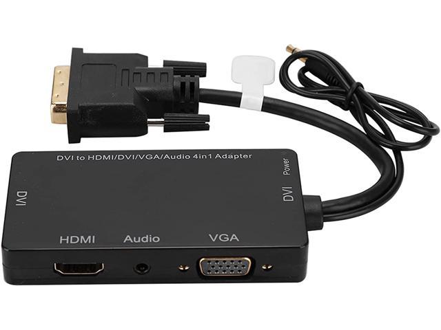 Zopsc 4 in 1 DVI to HDMI+DVI+VGA+Audio Converter Adapter Support Display Simultaneously Audio Output Converter 