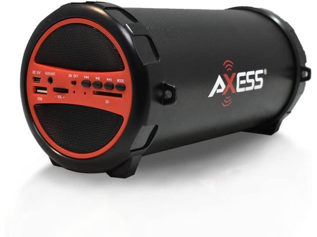 Black Axess Portable Bluetooth Rechargeable Speaker USB FM Radio SPBT1056BK 