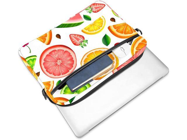Pattern with Fruit and Leaves Laptop Case Canvas Pattern Briefcase Sleeve Laptop Shoulder Messenger Bag Case Sleeve for 13.4-14.5 inch Laptop Briefcase 