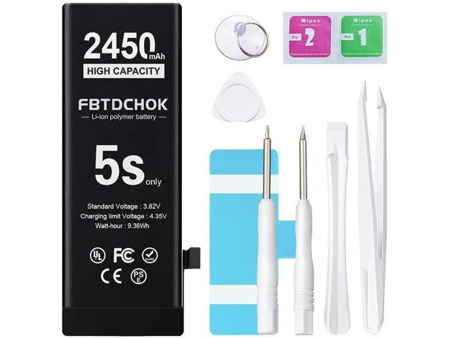 2450mah Upgraded Replacement Battery Compatible With Iphone 5s 5c New Version Fbtdchok Ultra High Capacity 0 Cycle A Battery Replacement For Iphone 5s 5c With Complete Repair Tool Kit Newegg Com