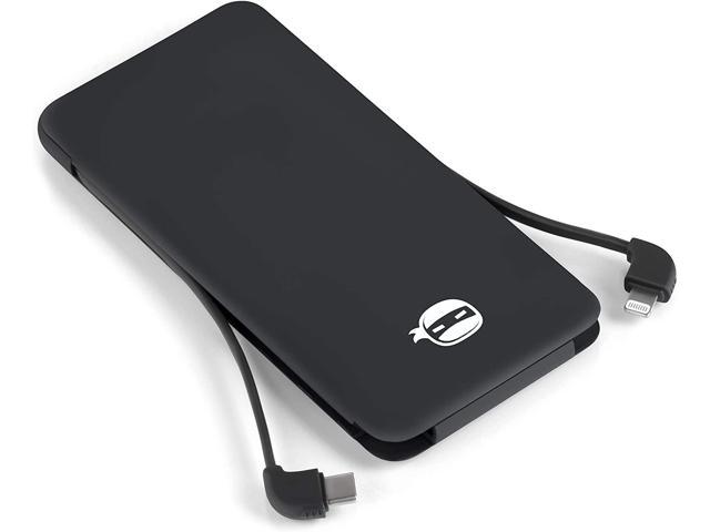 NinjaBatt Power Bank - 5,000mAh Super-Slim Portable Charger with Built-in  USB-C & iPhone Cables High Speed External Battery Pack Compatible with  iPhones & Android Cell Phones - Newegg.com