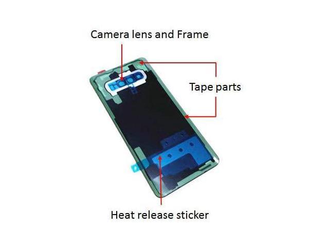 Waterproof with Camera Lens and Frame +Tape Parts for Samsung Galaxy S10 Plus S10+ SM-G975U/W/F/DS Prism Blue Galaxy S10 Plus Back Glass Cover Replacement Housing Door Tools 
