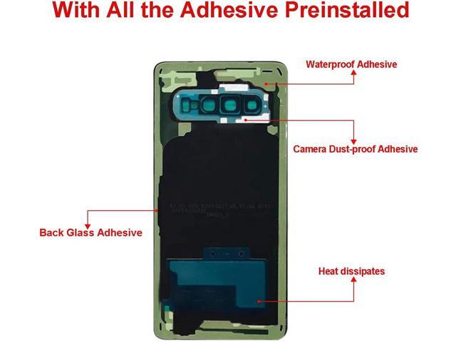 Prism Blue Afeax OEM Back Glass Cover Back Door Replacement for Samsung Galaxy S10 Plus with Installed Camera Lens and Repairing Tool & Adhesive All Models 