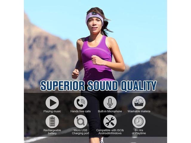 Bluetooth Headband Sports Sleep Headphones, Wireless Music Sleeping  Headphones Sleep Eye Mask Earbuds IPX6 Waterproof for Side Sleepers Workout  Running Insomnia Travel Yoga Office (Blue) 