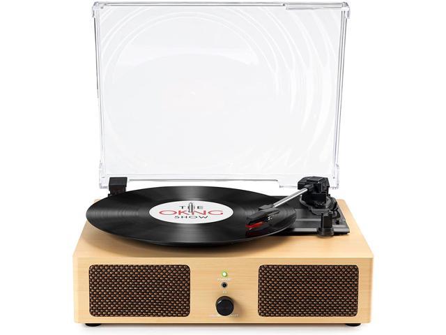 Record Player with Speakers Wireless Vinyl Turntable 6-Speed Belt-Driven LP Vintage Portable Phonograph Player 