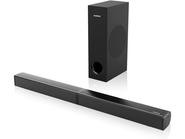 Anbefalede Profeti Citron Sound Bar for TV, 190W 2.1CH Sound Bar with Subwoofer,125dB, 6 EQ Modes,  LED Display Off, Audvoi Surround Sound System for TV, HDMI/Optical/Aux/USB/RCA,  Remote Control, Wall Mountable - Newegg.com