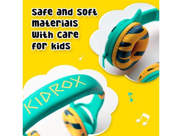 Kindersicher Kidrox Kabel Kopfhörer für Kinder Rosa gepolsterten Kissen und abnehmbarer Größenverstellung Mit Lautstärkebegrenzung 