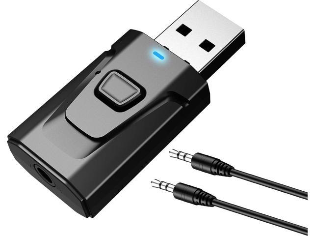 USB Power Supply Wireless Audio Adapter with 3.5mm Cable Low Latency Bluetooth Transmitter for TV PC Headphones Home Stereo Geva Bluetooth 4.0 Transmitter for TV 