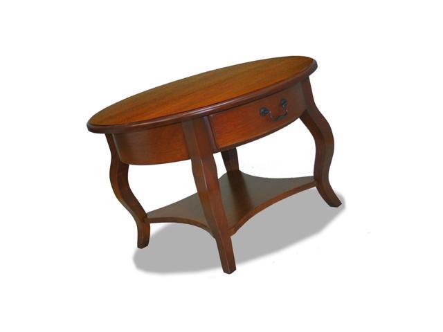 Leick French Countryside Round Storage Coffee Table Brown Cherry Leick French Countryside Round Storage
